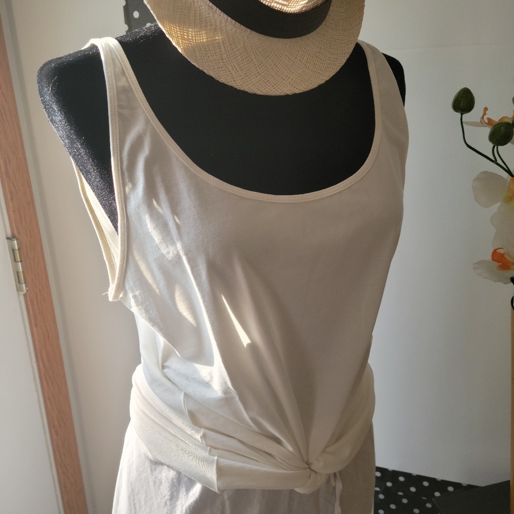 NY & COMPANY cream scoop neck tank top cotton SZ XXL